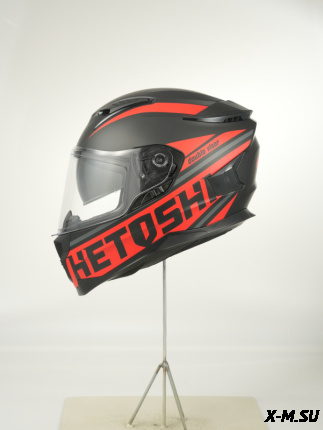 Шлем интеграл HETOSHI FF938 double visor Цв.Черно-красный Матовый р.XL