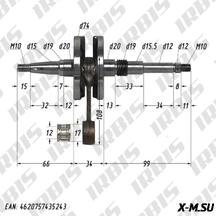 Вал коленчатый в сборе 2Т AF18/24; DIO