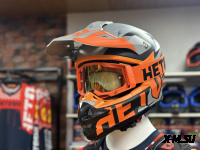 Шлем кроссовый HETOSHI OF836 EXOSS CROSS PRO MX289 цв.Серо-оранжево-черный Матовый р.M