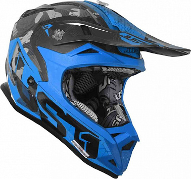 Шлем детский (кроссовый) JUST1 J32 YOUTH SWAT Hi-Vis синий/черный матовый