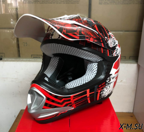 Шлем детский кроссовый SHIRO MX-306 BRIGADE красный