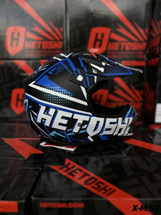 Шлем кроссовый детский HETOSHI Cross-Kids KY-B12 цв.Сине-черно-белый Матовый р.Y-XL