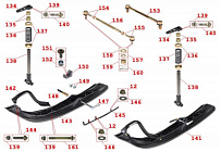 Ходовая часть, органы управления мотобкусировщика IRBIS МУХТАР-15 (2018 г.) (с реверсом)